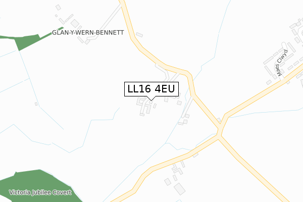 LL16 4EU map - large scale - OS Open Zoomstack (Ordnance Survey)