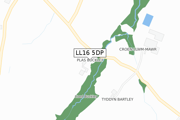 LL16 5DP map - large scale - OS Open Zoomstack (Ordnance Survey)