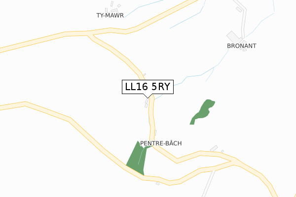 LL16 5RY map - large scale - OS Open Zoomstack (Ordnance Survey)