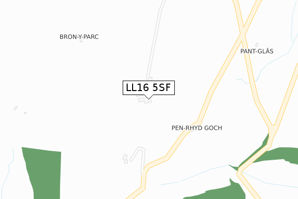 LL16 5SF map - large scale - OS Open Zoomstack (Ordnance Survey)