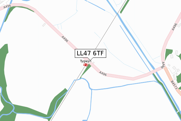 LL47 6TF map - large scale - OS Open Zoomstack (Ordnance Survey)