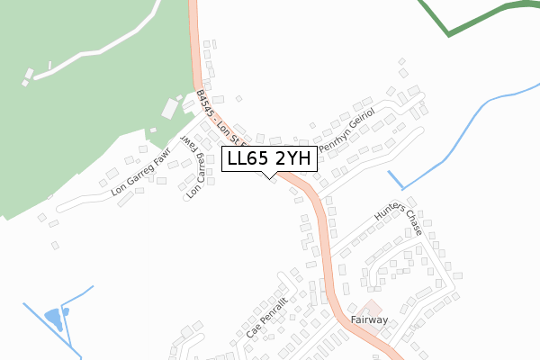 LL65 2YH map - large scale - OS Open Zoomstack (Ordnance Survey)