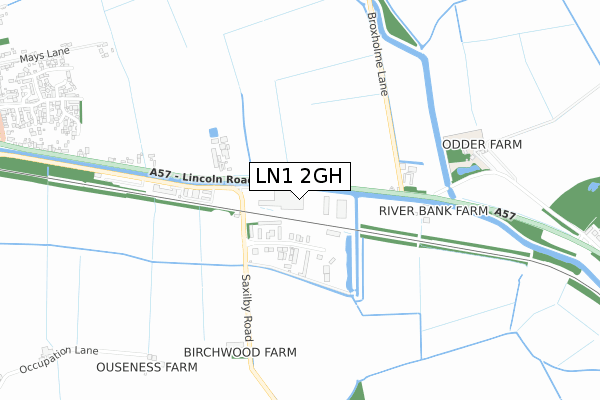 LN1 2GH map - small scale - OS Open Zoomstack (Ordnance Survey)