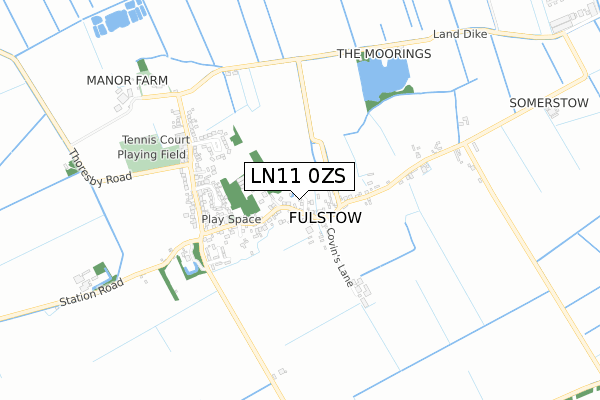 LN11 0ZS map - small scale - OS Open Zoomstack (Ordnance Survey)