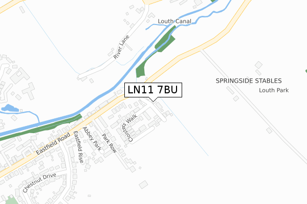 LN11 7BU map - large scale - OS Open Zoomstack (Ordnance Survey)