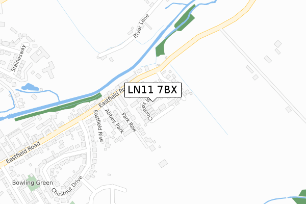 LN11 7BX map - large scale - OS Open Zoomstack (Ordnance Survey)