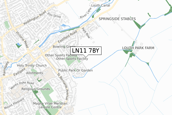 LN11 7BY map - small scale - OS Open Zoomstack (Ordnance Survey)