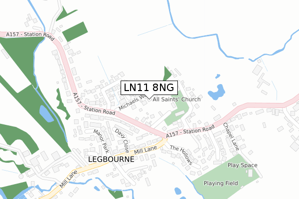 LN11 8NG map - large scale - OS Open Zoomstack (Ordnance Survey)