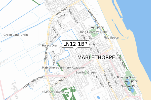 LN12 1BP map - small scale - OS Open Zoomstack (Ordnance Survey)