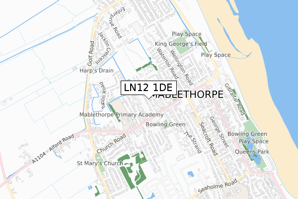 LN12 1DE map - small scale - OS Open Zoomstack (Ordnance Survey)