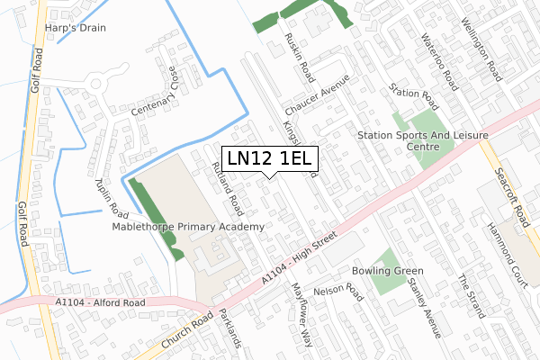 LN12 1EL map - large scale - OS Open Zoomstack (Ordnance Survey)