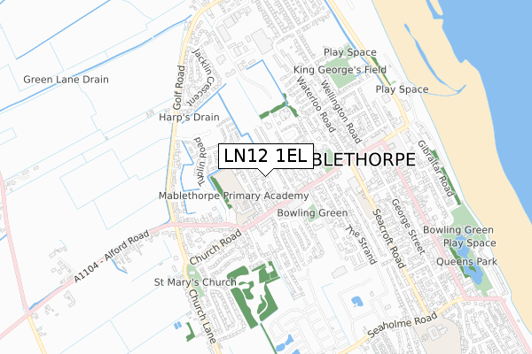 LN12 1EL map - small scale - OS Open Zoomstack (Ordnance Survey)