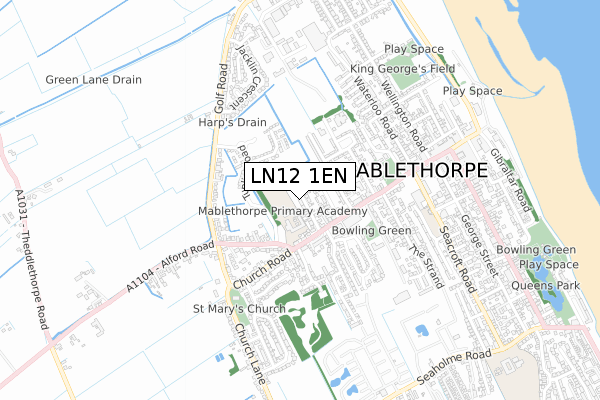 LN12 1EN map - small scale - OS Open Zoomstack (Ordnance Survey)