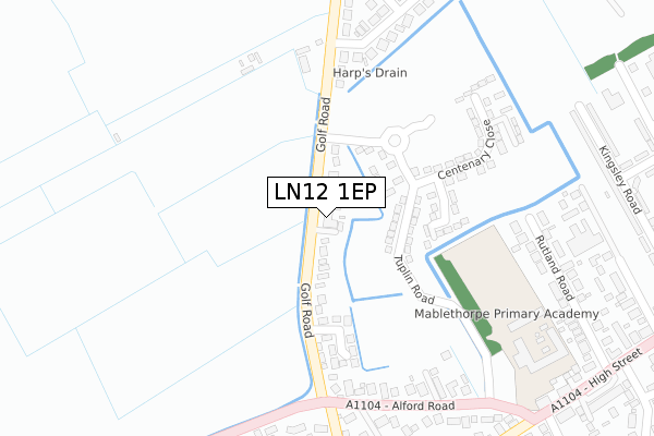 LN12 1EP map - large scale - OS Open Zoomstack (Ordnance Survey)