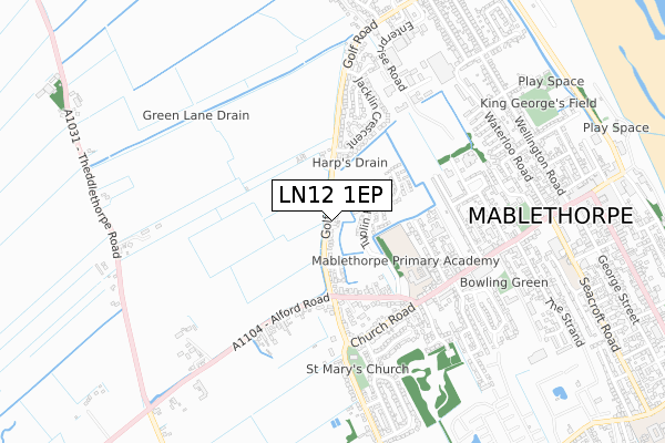 LN12 1EP map - small scale - OS Open Zoomstack (Ordnance Survey)