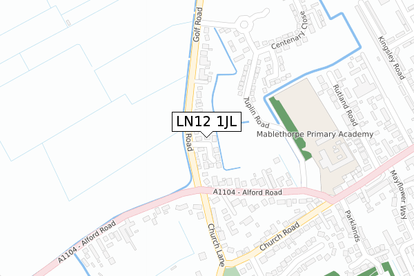 LN12 1JL map - large scale - OS Open Zoomstack (Ordnance Survey)