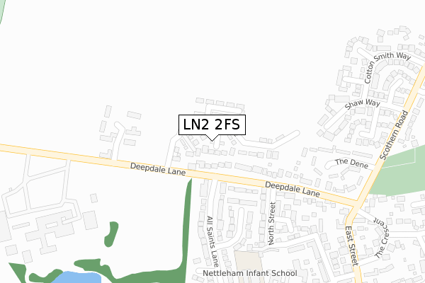 LN2 2FS map - large scale - OS Open Zoomstack (Ordnance Survey)