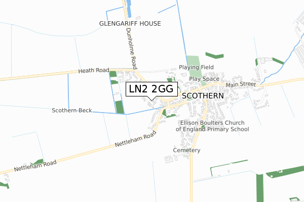 LN2 2GG map - small scale - OS Open Zoomstack (Ordnance Survey)