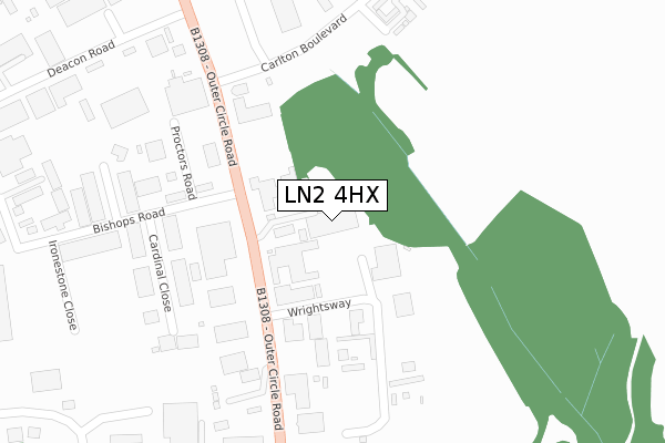 LN2 4HX map - large scale - OS Open Zoomstack (Ordnance Survey)