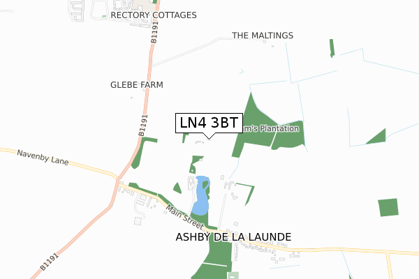 LN4 3BT map - small scale - OS Open Zoomstack (Ordnance Survey)