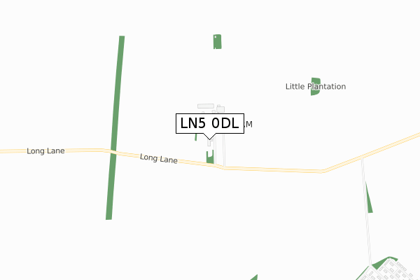 LN5 0DL map - small scale - OS Open Zoomstack (Ordnance Survey)