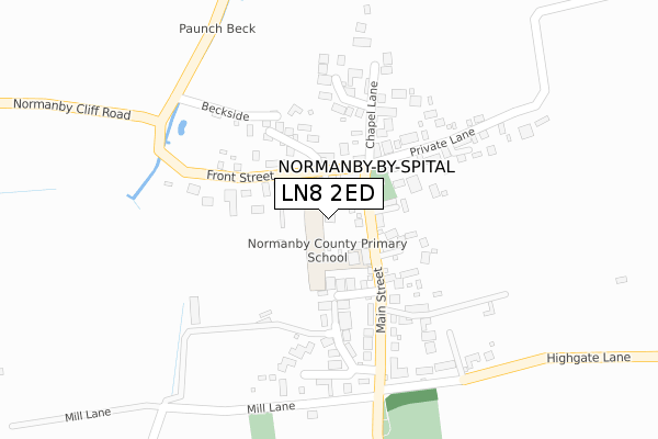 LN8 2ED map - large scale - OS Open Zoomstack (Ordnance Survey)