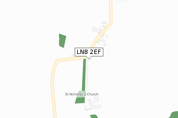 LN8 2EF map - large scale - OS Open Zoomstack (Ordnance Survey)