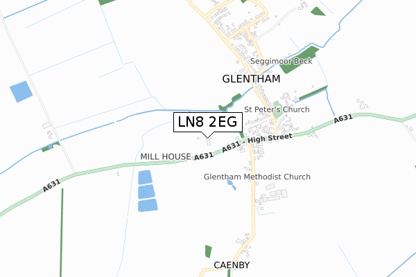 LN8 2EG map - small scale - OS Open Zoomstack (Ordnance Survey)