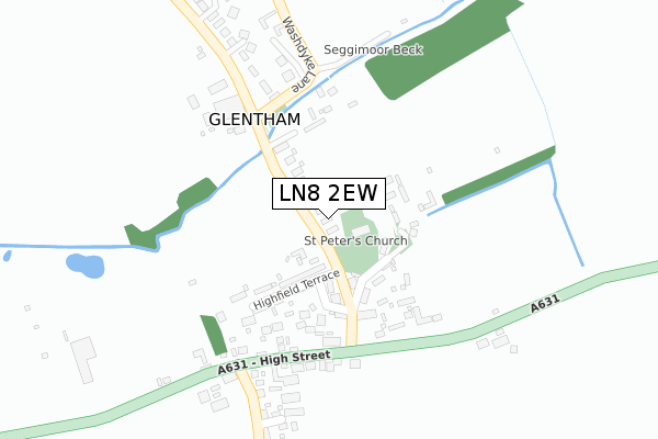 LN8 2EW map - large scale - OS Open Zoomstack (Ordnance Survey)