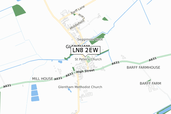 LN8 2EW map - small scale - OS Open Zoomstack (Ordnance Survey)