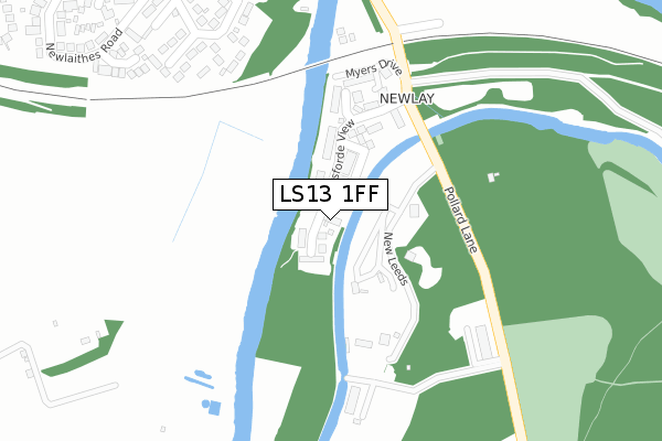 LS13 1FF map - large scale - OS Open Zoomstack (Ordnance Survey)