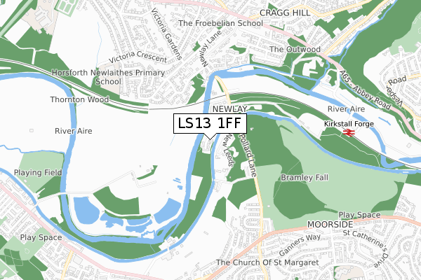 LS13 1FF map - small scale - OS Open Zoomstack (Ordnance Survey)