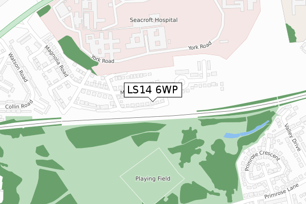 LS14 6WP map - large scale - OS Open Zoomstack (Ordnance Survey)