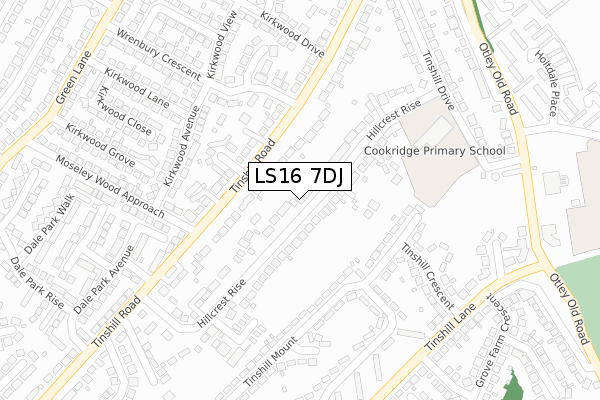 LS16 7DJ map - large scale - OS Open Zoomstack (Ordnance Survey)