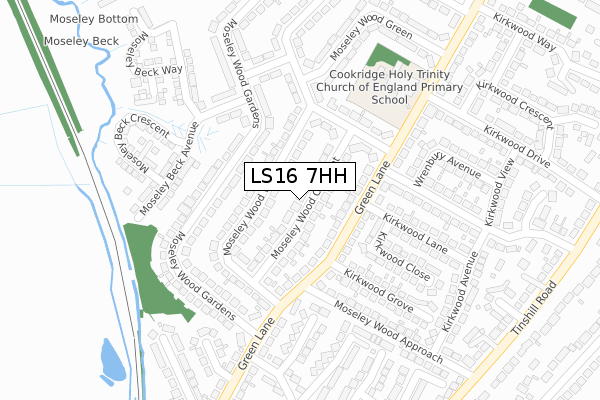 LS16 7HH map - large scale - OS Open Zoomstack (Ordnance Survey)