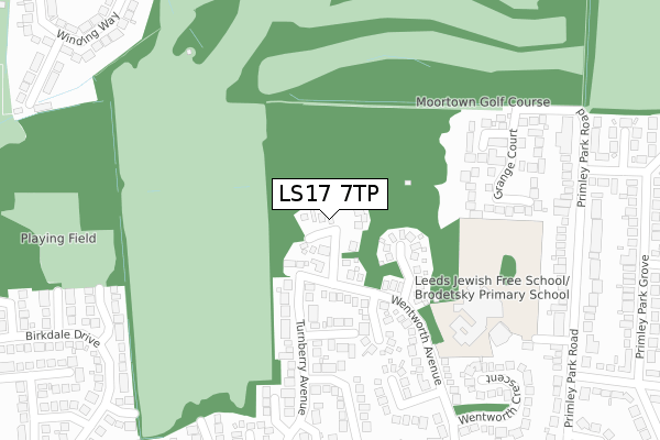 LS17 7TP map - large scale - OS Open Zoomstack (Ordnance Survey)