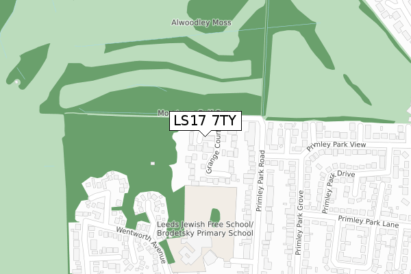 LS17 7TY map - large scale - OS Open Zoomstack (Ordnance Survey)