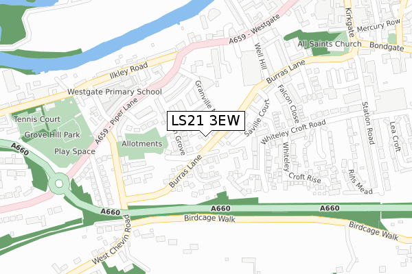 LS21 3EW map - large scale - OS Open Zoomstack (Ordnance Survey)