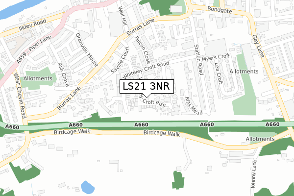 LS21 3NR map - large scale - OS Open Zoomstack (Ordnance Survey)