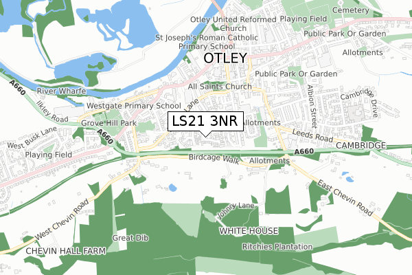 LS21 3NR map - small scale - OS Open Zoomstack (Ordnance Survey)