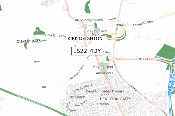 LS22 4DY map - small scale - OS Open Zoomstack (Ordnance Survey)