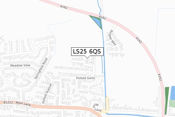 LS25 6QS map - large scale - OS Open Zoomstack (Ordnance Survey)