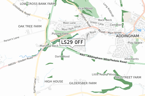 LS29 0FF map - small scale - OS Open Zoomstack (Ordnance Survey)