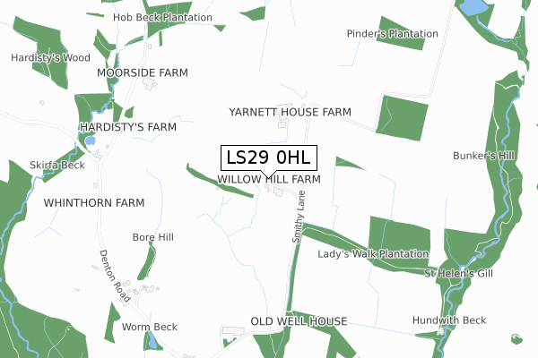 LS29 0HL map - small scale - OS Open Zoomstack (Ordnance Survey)