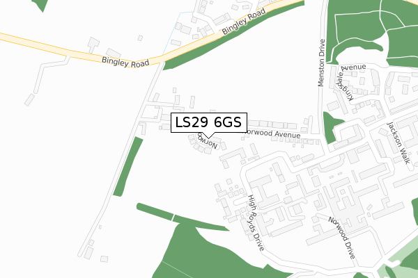 LS29 6GS map - large scale - OS Open Zoomstack (Ordnance Survey)