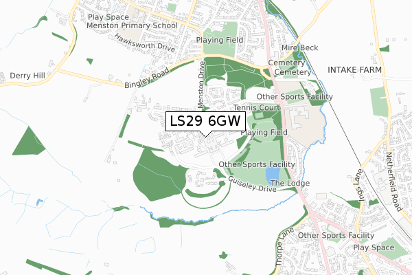 LS29 6GW map - small scale - OS Open Zoomstack (Ordnance Survey)