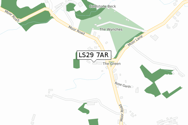 LS29 7AR map - large scale - OS Open Zoomstack (Ordnance Survey)