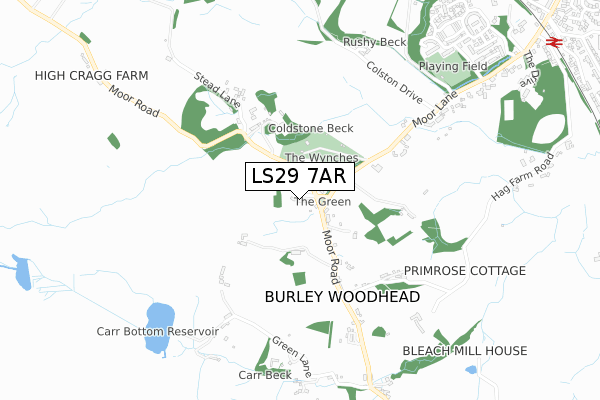 LS29 7AR map - small scale - OS Open Zoomstack (Ordnance Survey)