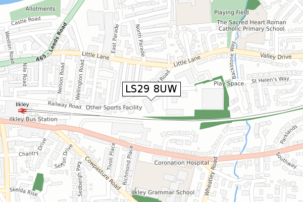 LS29 8UW map - large scale - OS Open Zoomstack (Ordnance Survey)