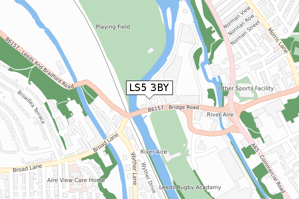 LS5 3BY map - large scale - OS Open Zoomstack (Ordnance Survey)